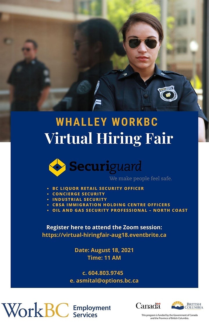 Whalley WorkBC Hiring Fair with SecuriGuard image