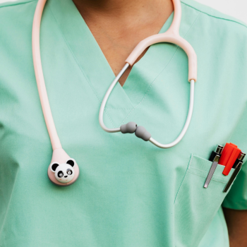 Close up of a nurse's uniform.